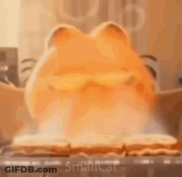 A Cartoon Cat Is Cooking A Pie On A Stove Top Oven . GIF