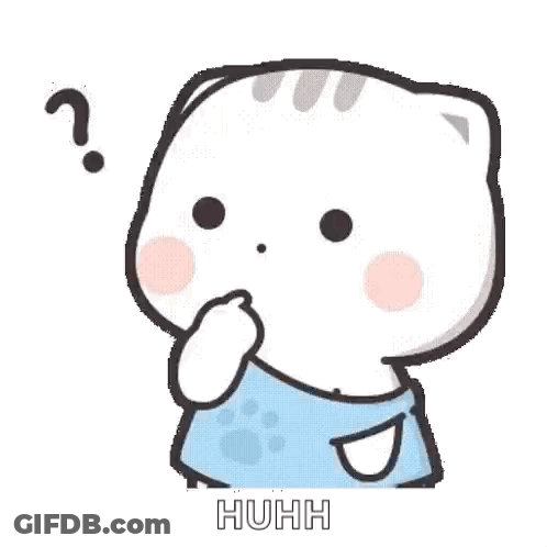 A Cartoon Cat Is Covering Its Mouth With Its Hand And Has A Question Mark Above Its Head . GIF