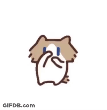 A Cartoon Cat Is Crying And Covering Its Face With Its Paw . GIF