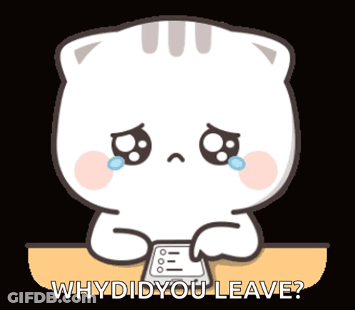 A Cartoon Cat Is Crying While Holding A Cell Phone GIF