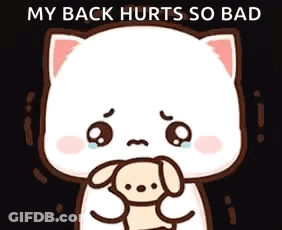 A Cartoon Cat Is Crying While Holding A Teddy Bear . GIF