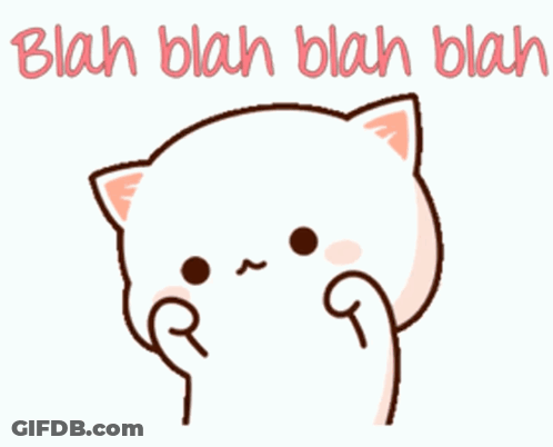 A Cartoon Cat Is Crying With The Words Blah Blah Blah Blah Written Above It . GIF
