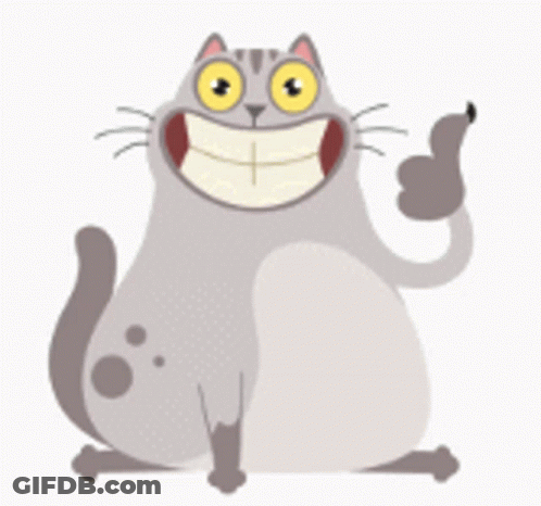 A Cartoon Cat Is Giving A Thumbs Up Sign GIF