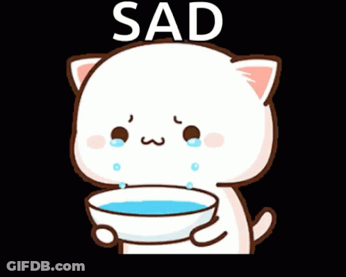 A Cartoon Cat Is Holding A Bowl Of Water And Crying GIF