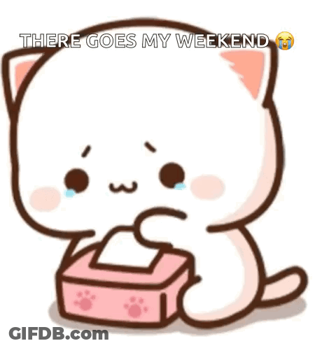 A Cartoon Cat Is Holding A Box Of Tissues . GIF