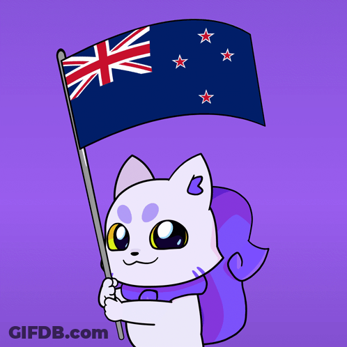 A Cartoon Cat Is Holding A British Flag GIF
