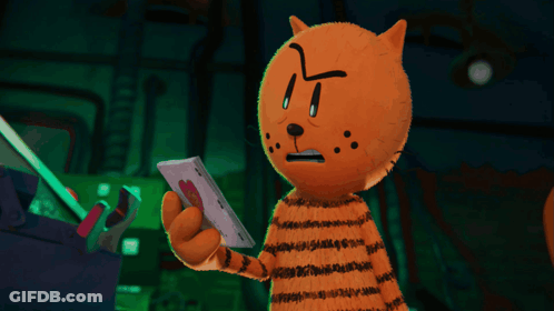 A Cartoon Cat Is Holding A Card With The Letter N On It GIF