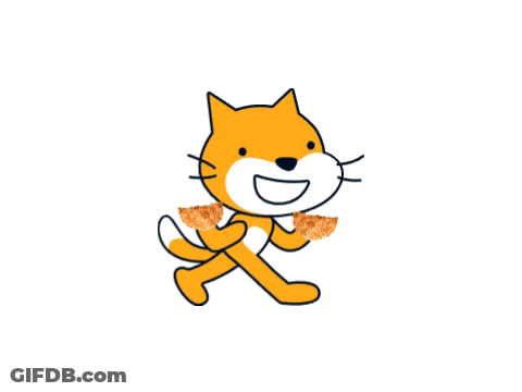 A Cartoon Cat Is Holding A Piece Of Pizza In Its Paw GIF