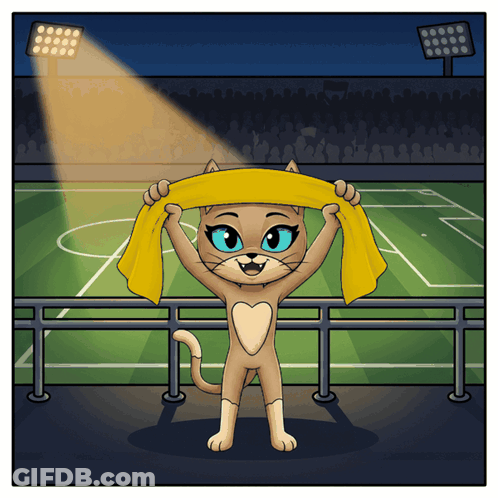 A Cartoon Cat Is Holding A Yellow Towel Over Its Head GIF