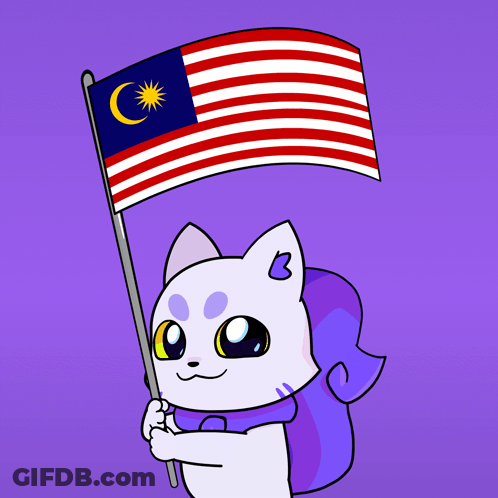A Cartoon Cat Is Holding An American Flag GIF