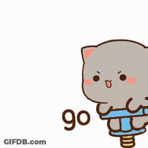 A Cartoon Cat Is Jumping On A Trampoline . GIF