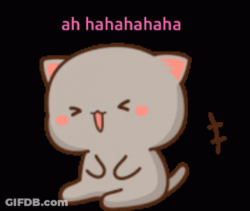 A Cartoon Cat Is Laughing With The Words Ah Hahahaha On The Bottom GIF