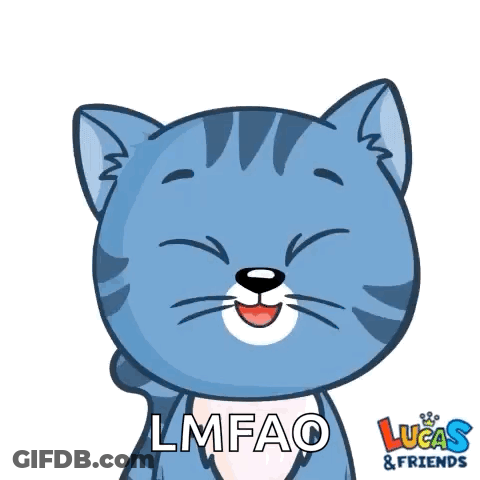A Cartoon Cat Is Laughing With The Words Ha Ha Ha Lmfao Below It GIF