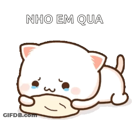 A Cartoon Cat Is Laying Down And Crying While Holding A Piece Of Food . GIF