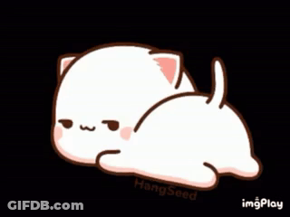 A Cartoon Cat Is Laying Down On Its Back With A Black Background GIF