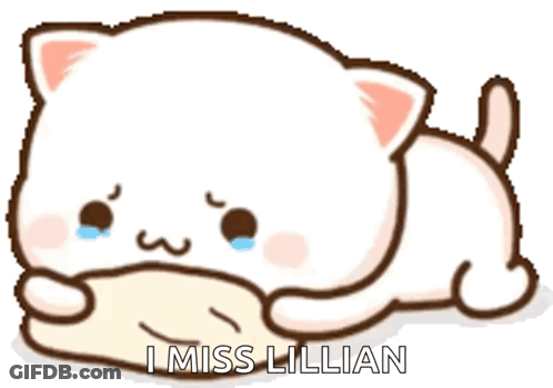 A Cartoon Cat Is Laying Down With A Hand On Its Face And Says I Miss Lillian GIF