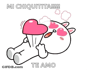 A Cartoon Cat Is Laying Down With A Heart In Its Mouth And Says `` Te Amo '' . GIF