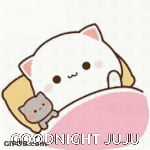 Cartoon Cat Laying In Bed With Gray Cat GIF