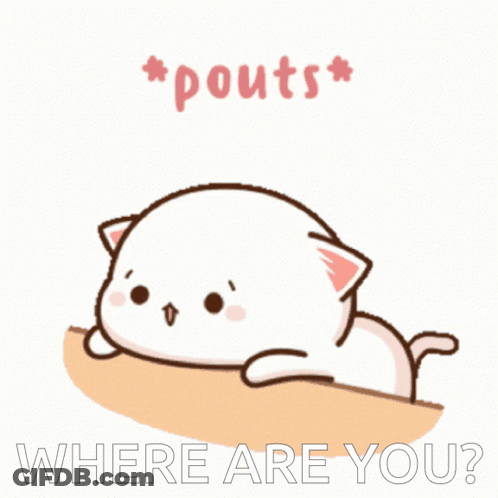 A Cartoon Cat Is Laying On A Table With The Words Where Are You Written Below It GIF