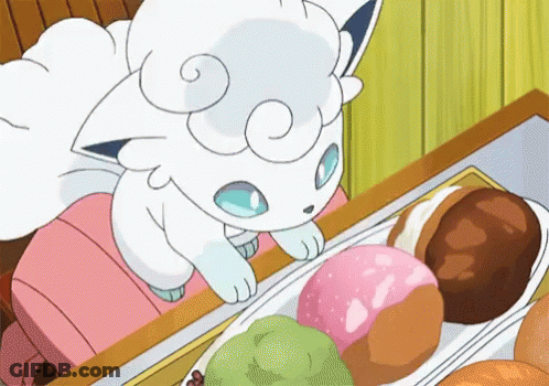 Cartoon Cat Looking At Donuts GIF