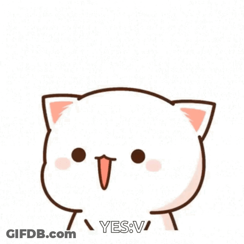 A Cartoon Cat Is Making A Surprised Face With Its Paws On Its Face And The Words Yes V Written Below It . GIF