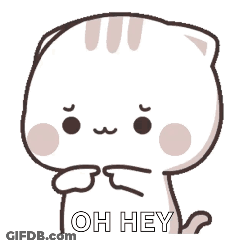 A Cartoon Cat Is Saying " Oh Hey " With Its Paws GIF