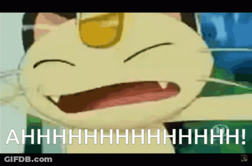 A Cartoon Cat Is Screaming With The Words " Ahhhh " Written Below It GIF