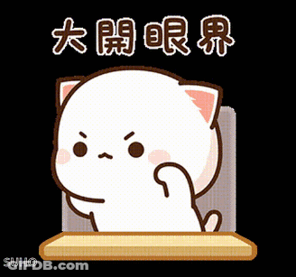 A Cartoon Cat Is Sitting At A Desk With Chinese Writing Behind It GIF