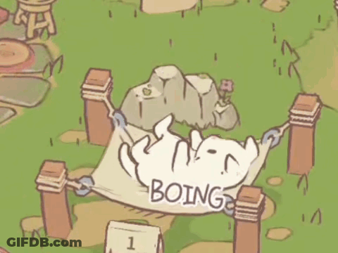 A Cartoon Cat Is Sitting On A Piece Of Paper In A Game . GIF