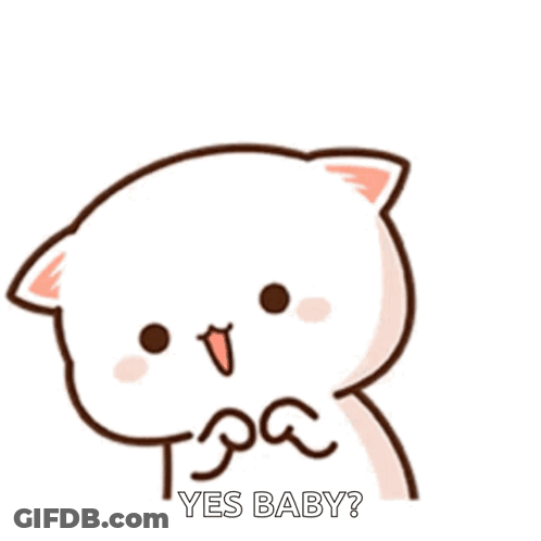 A Cartoon Cat Is Smiling And Asking Yes Baby . GIF