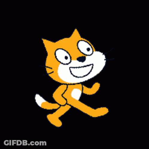 A Cartoon Cat Is Smiling And Walking In The Dark GIF