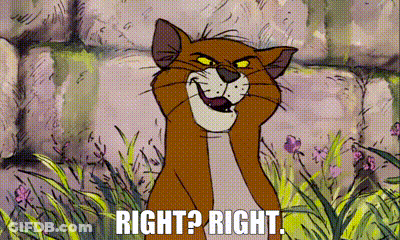 A Cartoon Cat Is Standing In The Grass With The Words Right Right Below It GIF