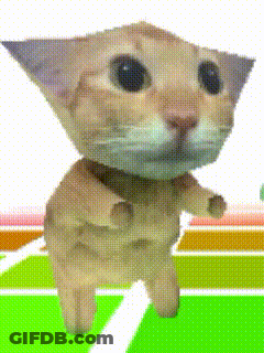 A Cartoon Cat Is Standing On Its Hind Legs On A Green Background GIF