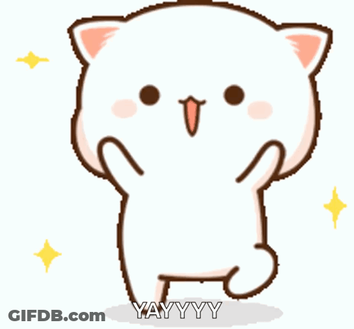 Cartoon Cat Standing With Paw Up Saying Yay Yyy GIF