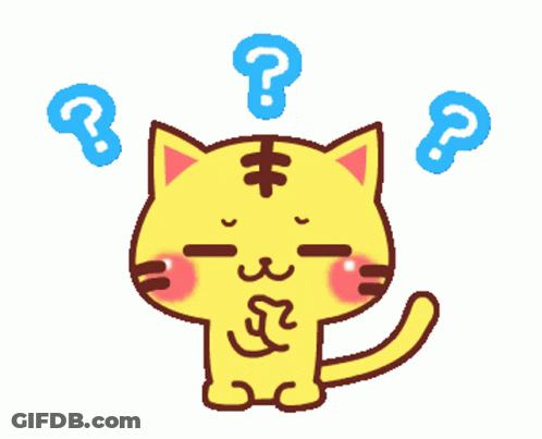 A Cartoon Cat Is Surrounded By Question Marks GIF