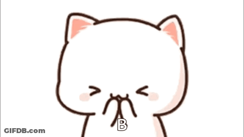 Cartoon Cat Surrounded By Hearts With B GIF