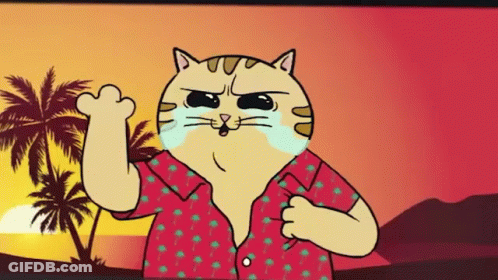 A Cartoon Cat Is Wearing A Red Shirt And Crying GIF