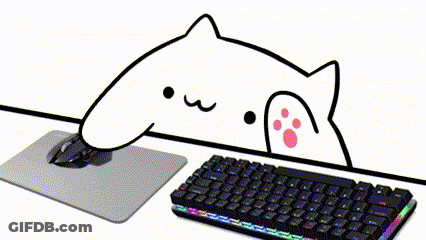 A Cartoon Cat Is Wearing Sunglasses And Smoking A Cigarette Next To A Keyboard And Mouse GIF
