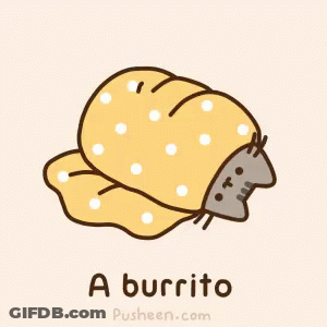 A Cartoon Cat Is Wrapped In A Burrito GIF