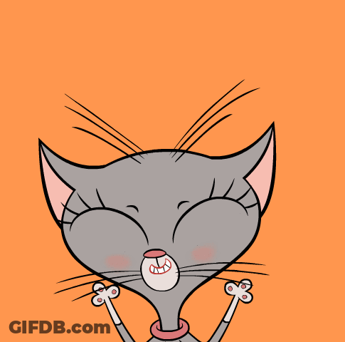 A Cartoon Cat Is Yawning With Its Mouth Wide Open GIF