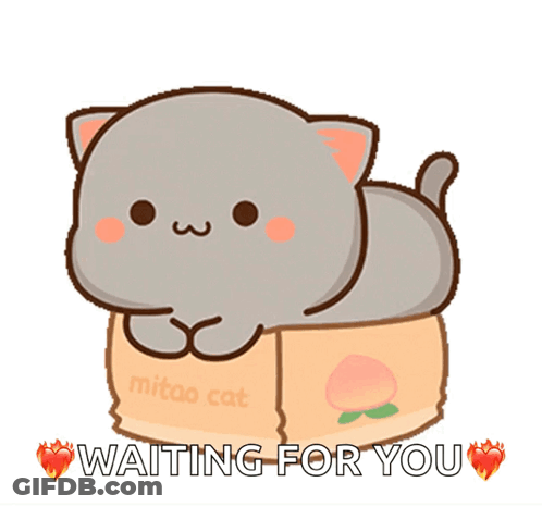 A Cartoon Cat Laying On Top Of A Box That Says Mitao Cat GIF
