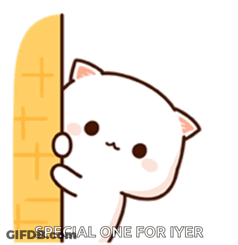 Cartoon Cat Peeking Behind Wall With Special One For Iyer GIF