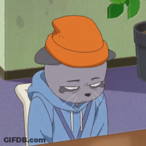 A Cartoon Cat Wearing A Blue Hoodie And An Orange Hat GIF