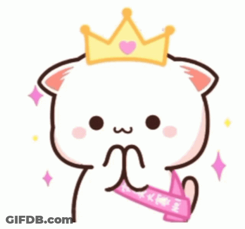 A Cartoon Cat Wearing A Crown And A Sash That Says ' Princess ' GIF