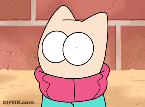 A Cartoon Cat Wearing A Pink Scarf And Sweater GIF
