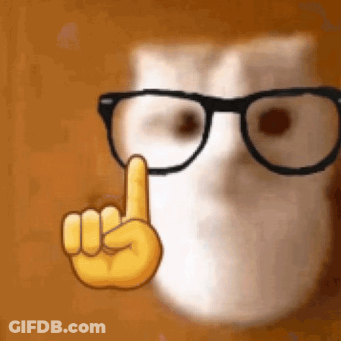 A Cartoon Cat Wearing Glasses Is Giving A Thumbs Up Sign . GIF