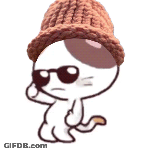 A Cartoon Cat Wearing Sunglasses And A Hat GIF