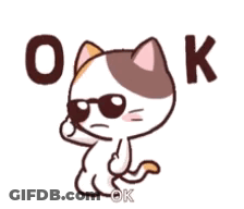 A Cartoon Cat Wearing Sunglasses Says Ok GIF
