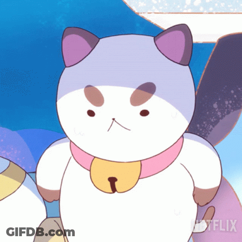 A Cartoon Cat With A Bell Around Its Neck And A Netflix Logo On The Bottom GIF
