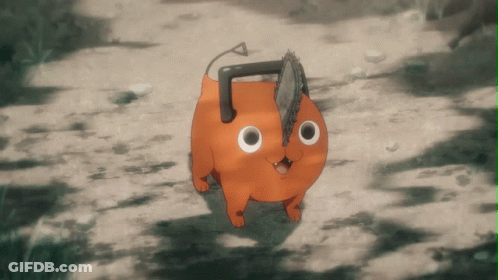 A Cartoon Cat With A Chainsaw On Its Head GIF